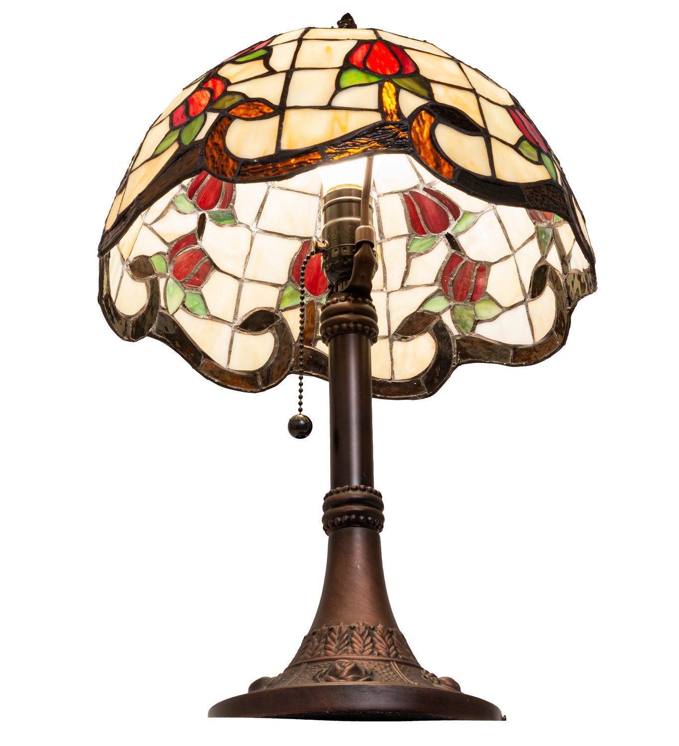 Meyda Tiffany - 151293 - One Light Table Lamp - Roseborder - Mahogany Bronze