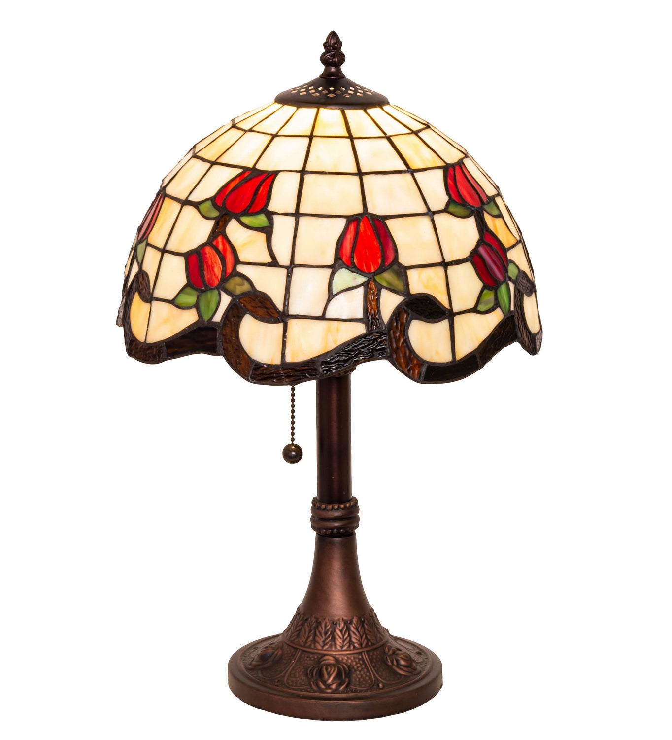 Meyda Tiffany - 151293 - One Light Table Lamp - Roseborder - Mahogany Bronze