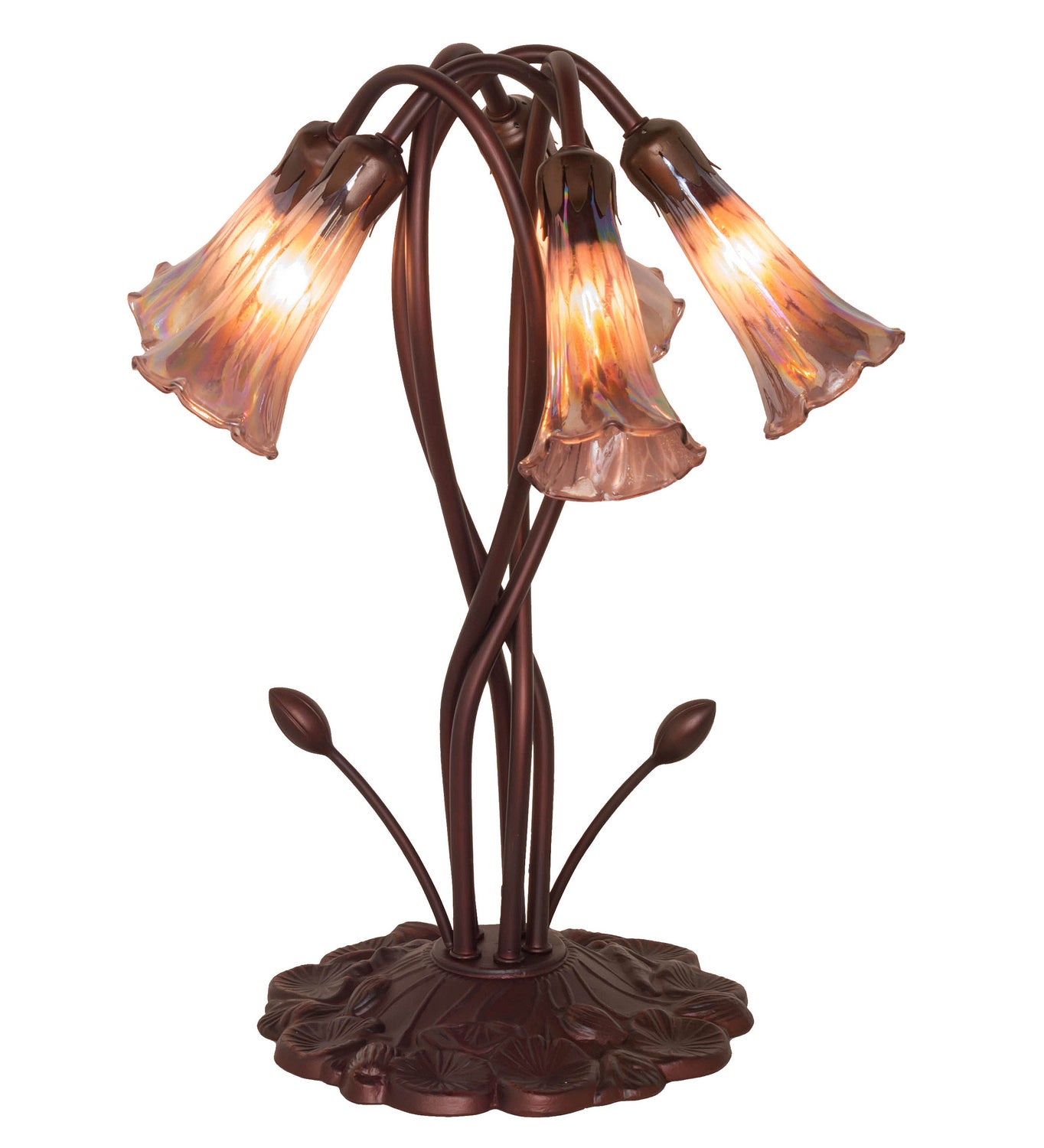 Meyda Tiffany - 15902 - Five Light Accent Lamp - Purple Iridescent - Mahogany Bronze