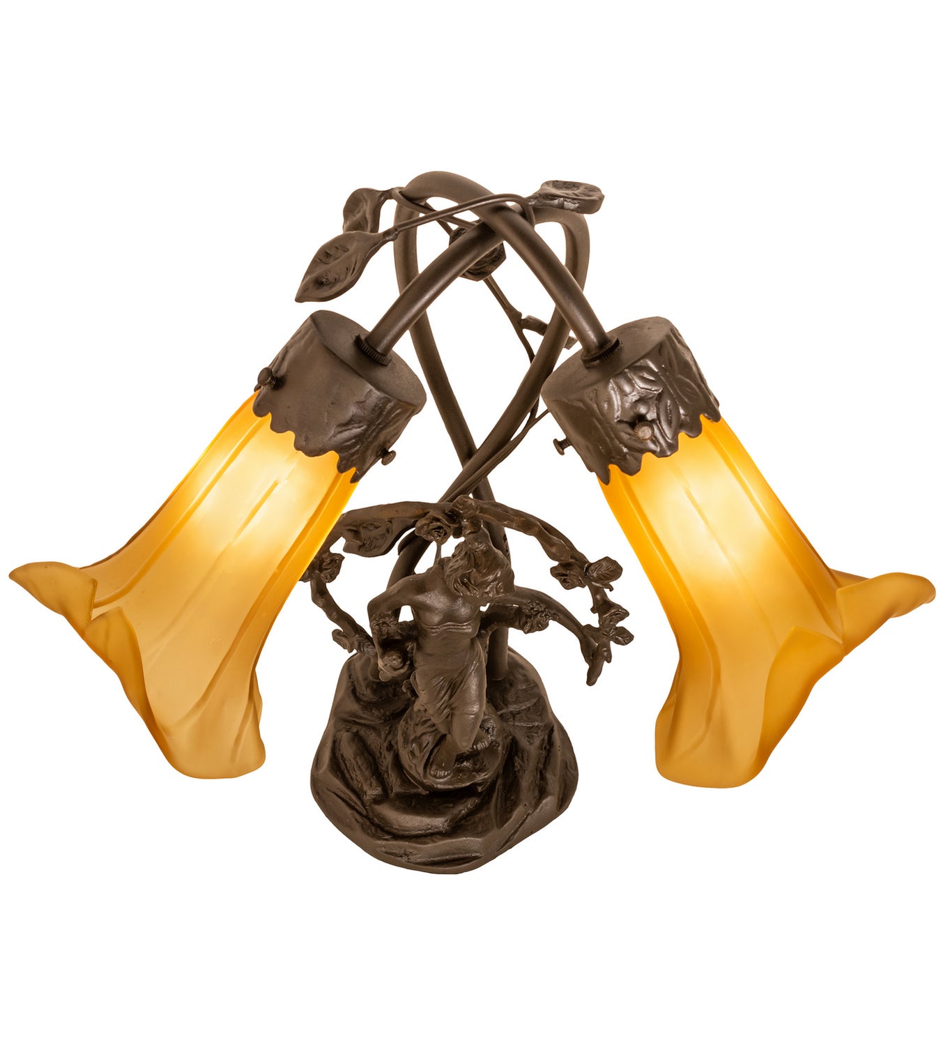 Meyda Tiffany - 16362 - Two Light Table Lamp - Amber - Mahogany Bronze