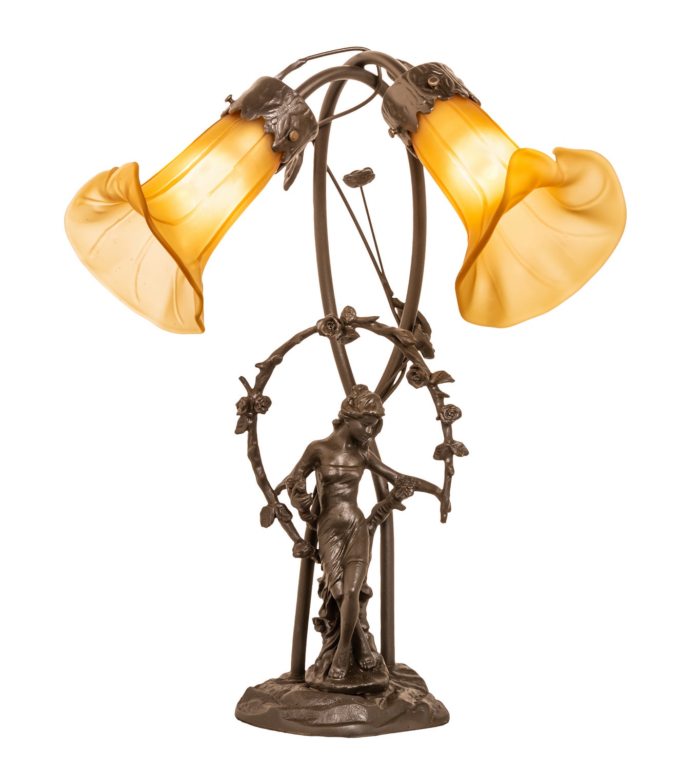 Meyda Tiffany - 16362 - Two Light Table Lamp - Amber - Mahogany Bronze