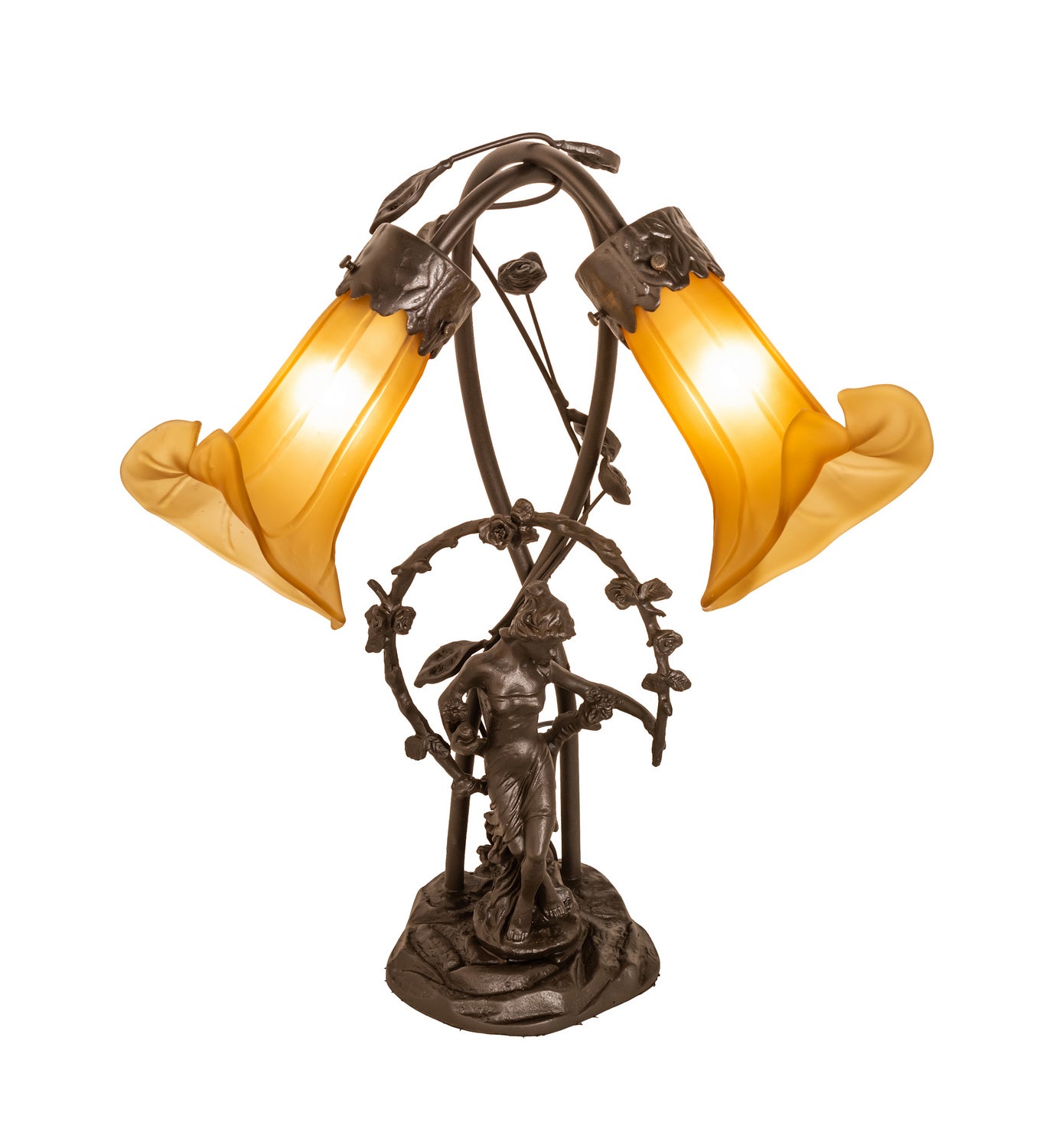 Meyda Tiffany - 16362 - Two Light Table Lamp - Amber - Mahogany Bronze