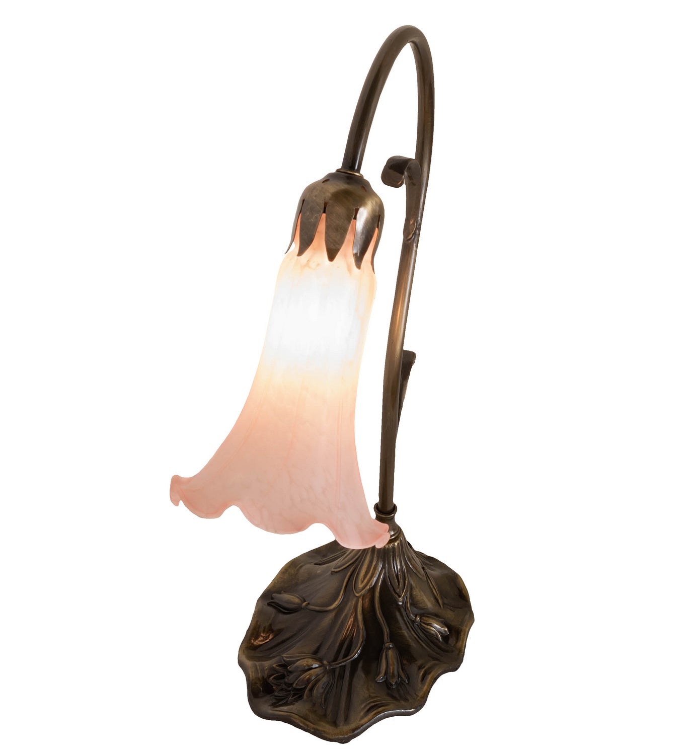 Meyda Tiffany - 17022 - One Light Mini Lamp - Pink - Antique Brass