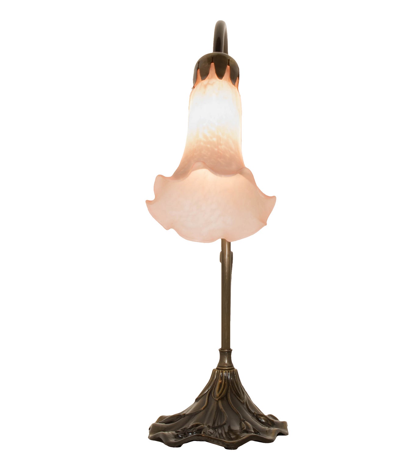 Meyda Tiffany - 17022 - One Light Mini Lamp - Pink - Antique Brass