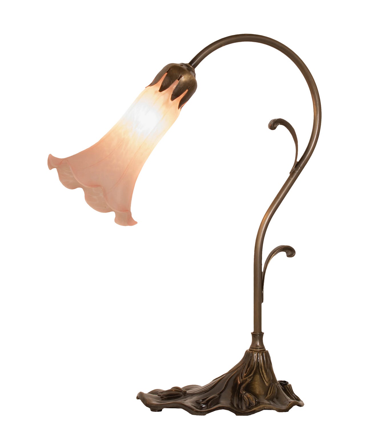 Meyda Tiffany - 17022 - One Light Mini Lamp - Pink - Antique Brass