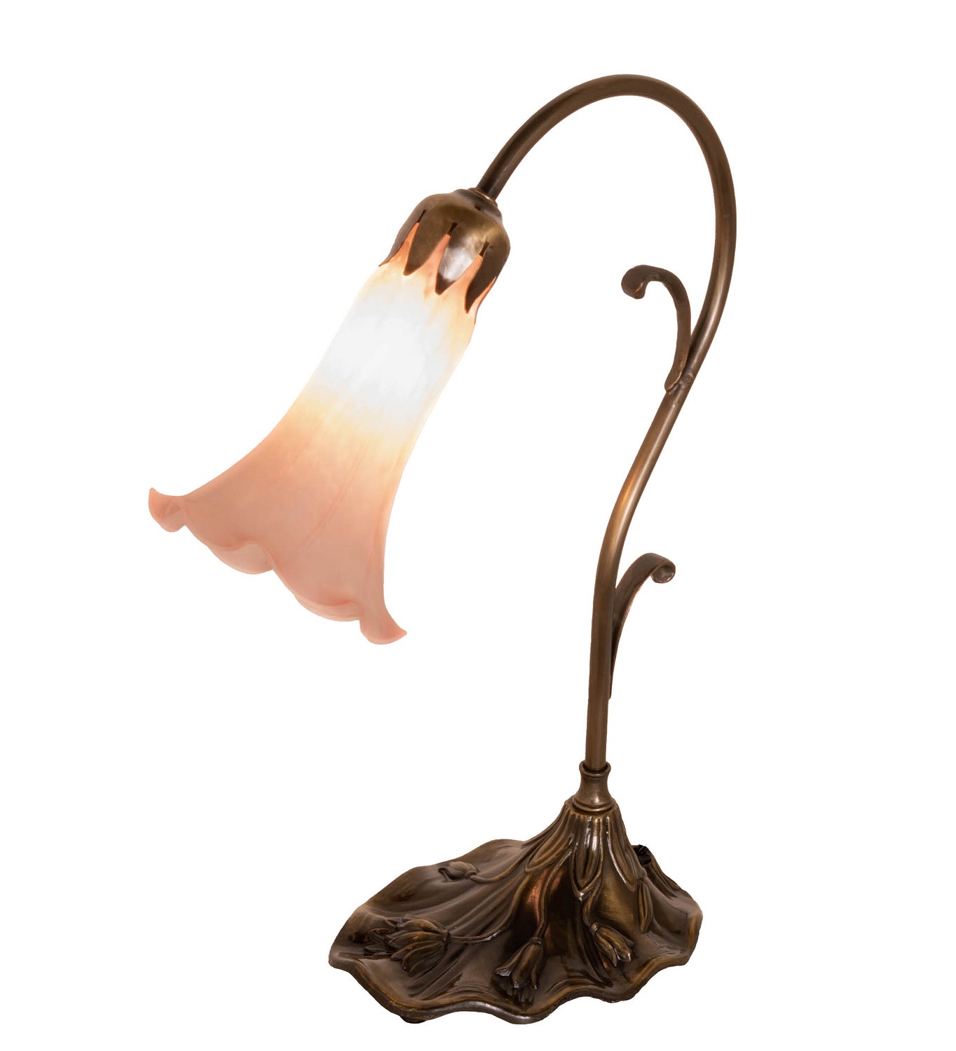 Meyda Tiffany - 17022 - One Light Mini Lamp - Pink - Antique Brass