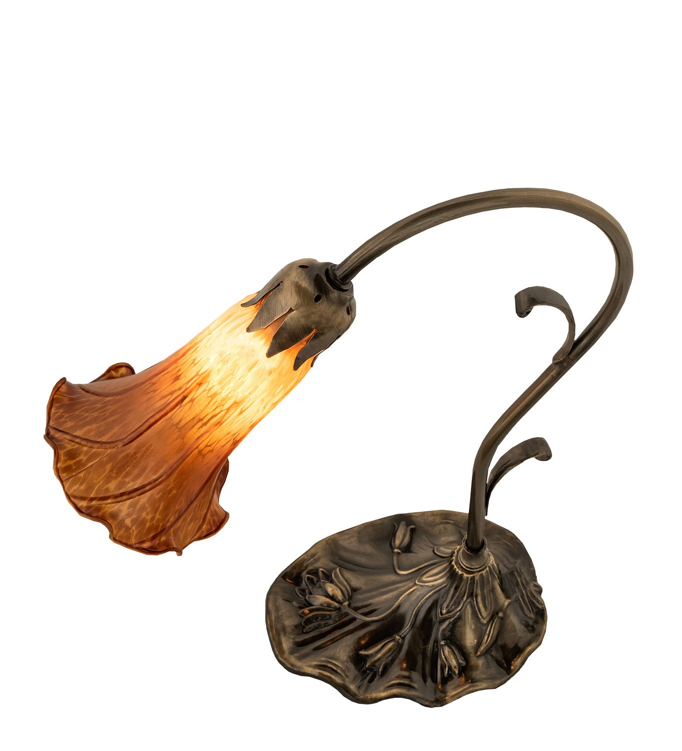 Meyda Tiffany - 17031 - One Light Mini Lamp - Amber - Antique Brass