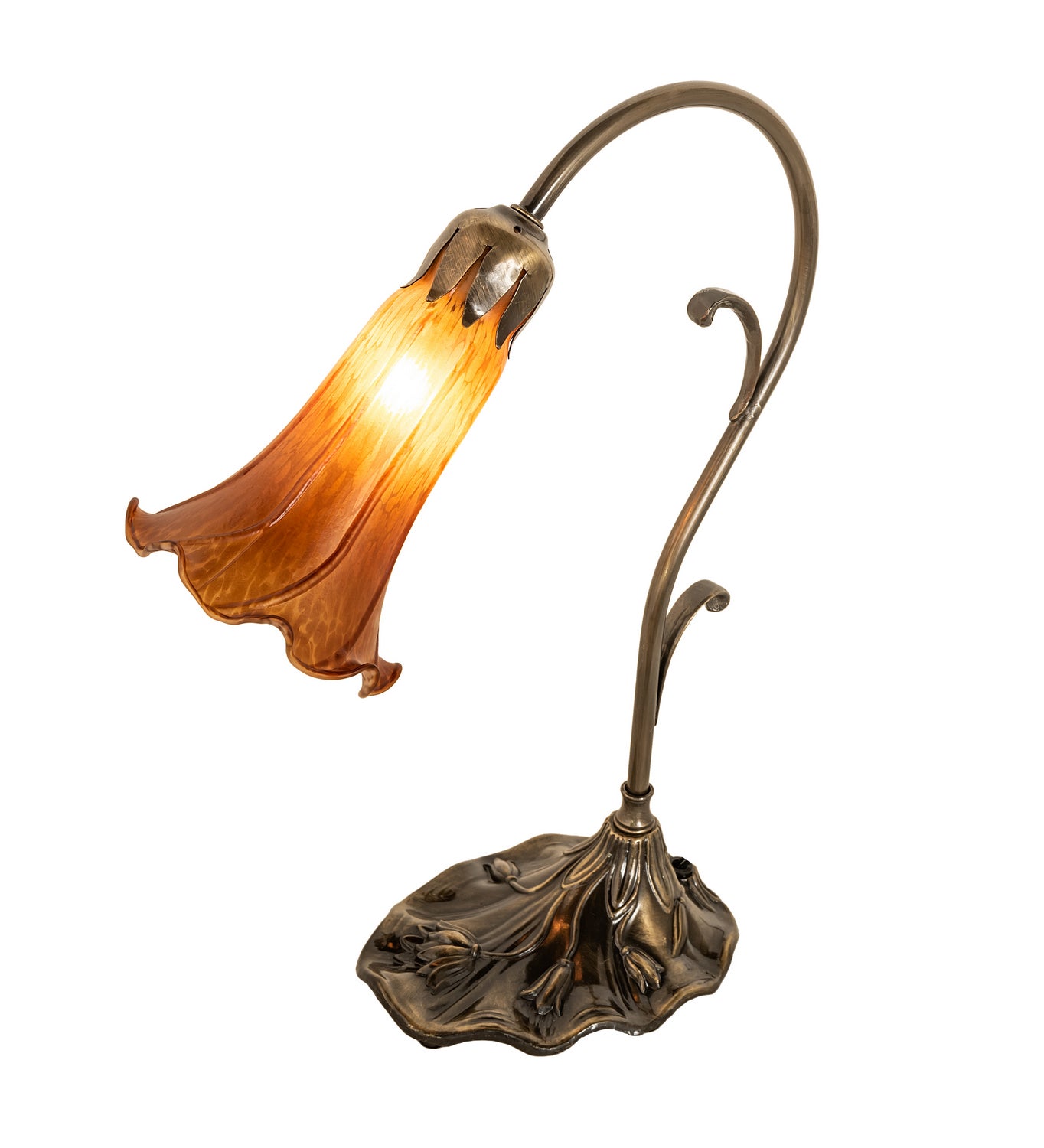 Meyda Tiffany - 17031 - One Light Mini Lamp - Amber - Antique Brass