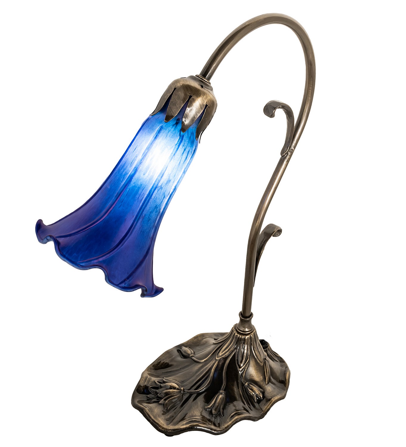 Meyda Tiffany - 17056 - One Light Mini Lamp - Blue - Antique Brass