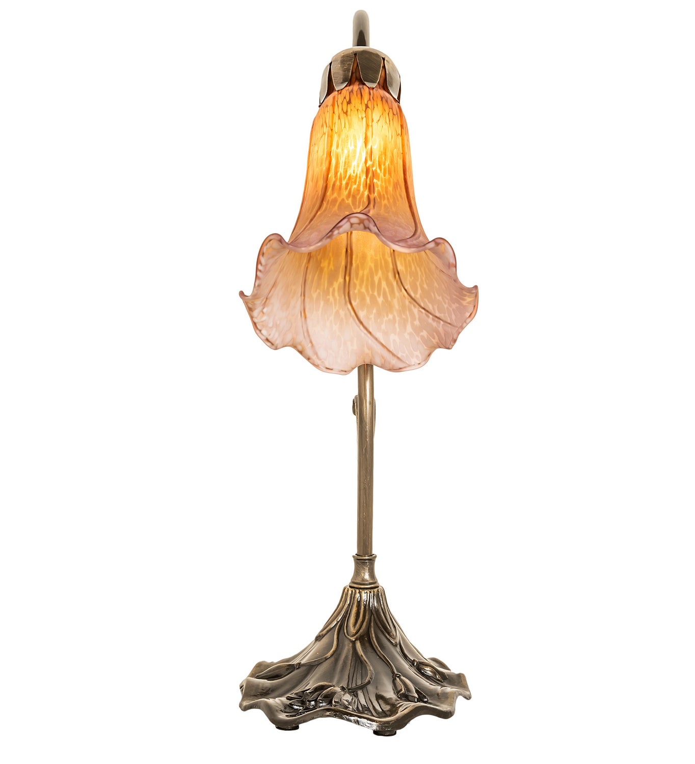 Meyda Tiffany - 17106 - One Light Mini Lamp - Amber/Purple - Antique Brass