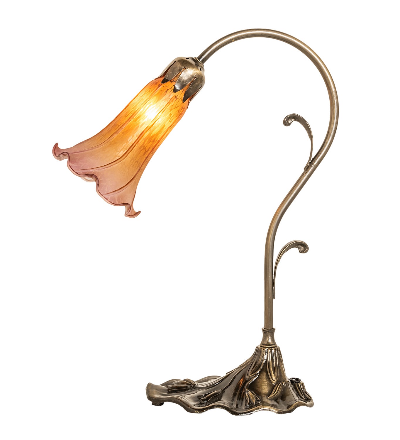 Meyda Tiffany - 17106 - One Light Mini Lamp - Amber/Purple - Antique Brass