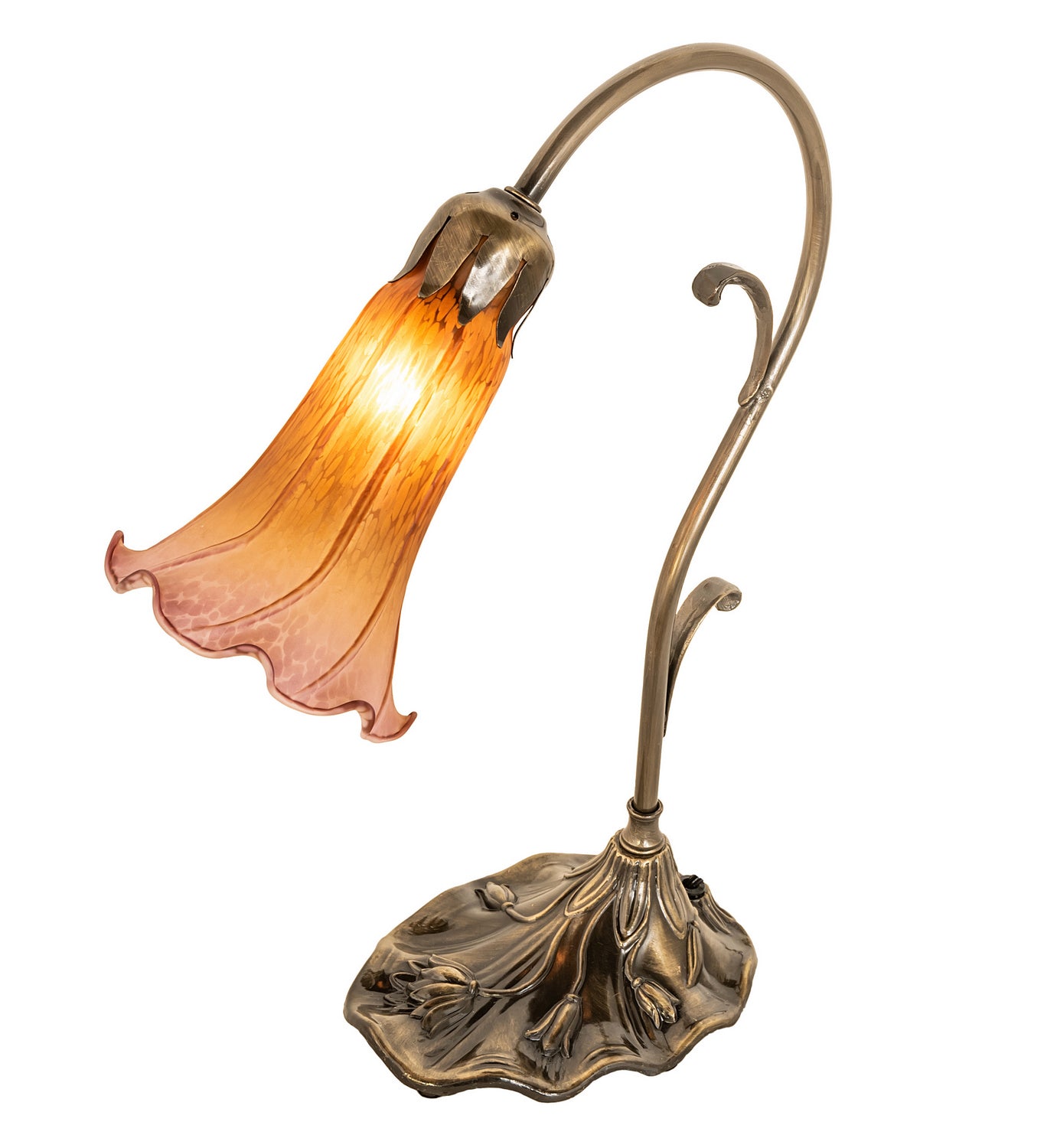 Meyda Tiffany - 17106 - One Light Mini Lamp - Amber/Purple - Antique Brass