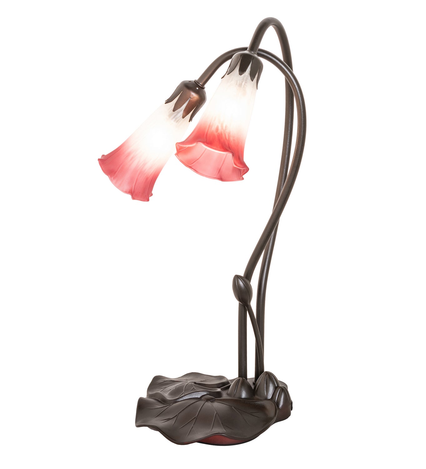 Meyda Tiffany - 173759 - Two Light Accent Lamp - Pink/White - Mahogany Bronze