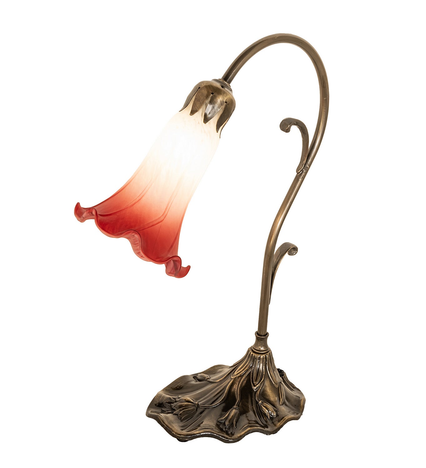 Meyda Tiffany - 182113 - One Light Mini Lamp - Pink/White - Antique Brass