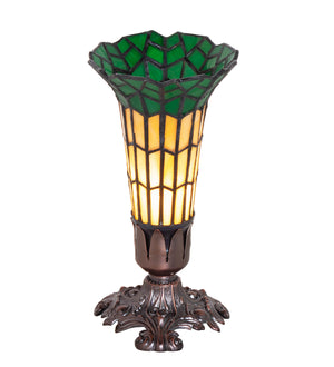 Meyda Tiffany - 20230 - 7.5"Mini Lamp - Stained Glass Pond Lily - Mahogany Bronze