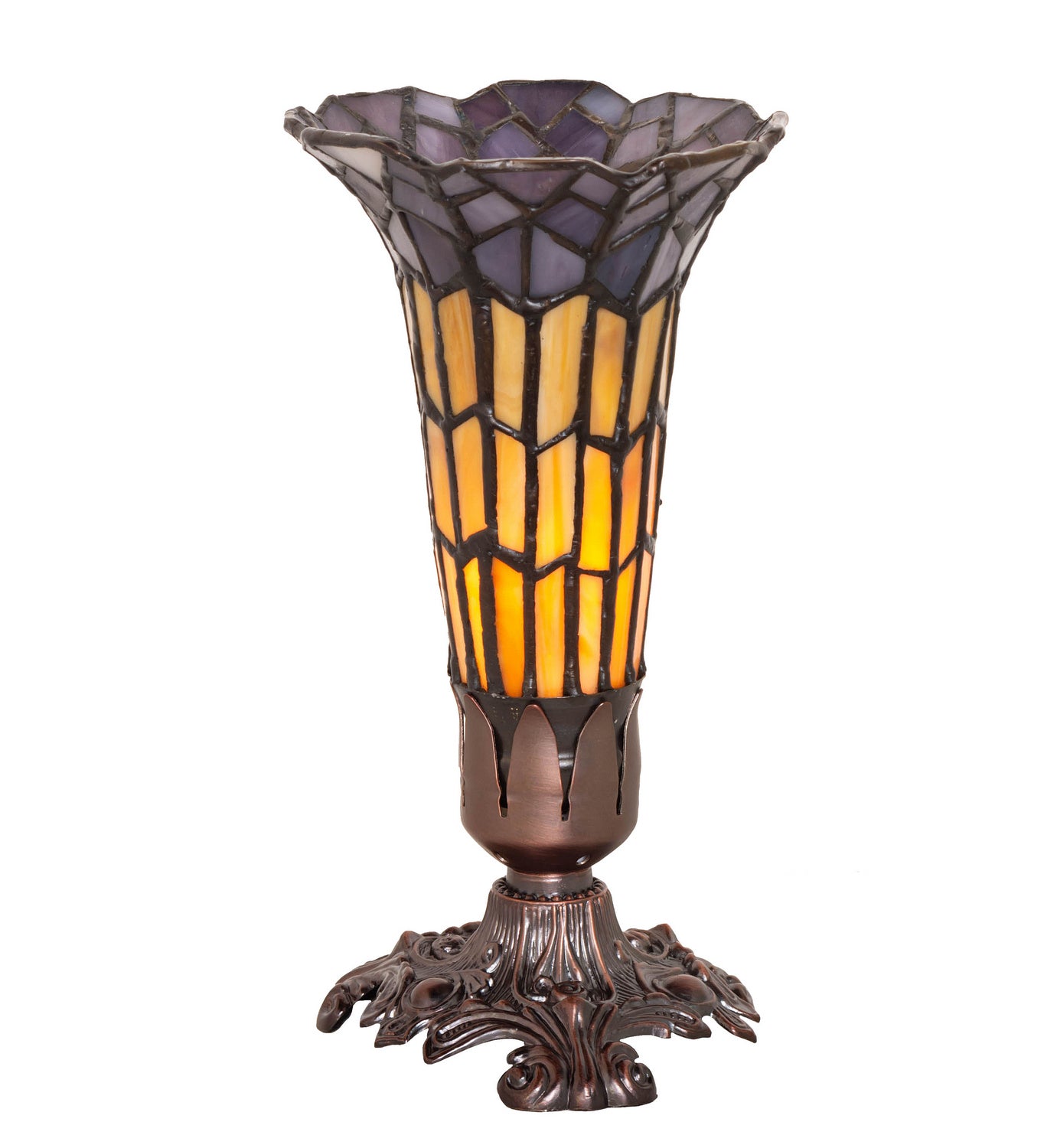 Meyda Tiffany - 20233 - Mini Lamp - Stained Glass Pond Lily - Mahogany Bronze