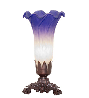 Meyda Tiffany - 231540 - One Light Mini Lamp - Blue/White Pond Lily - Mahogany Bronze