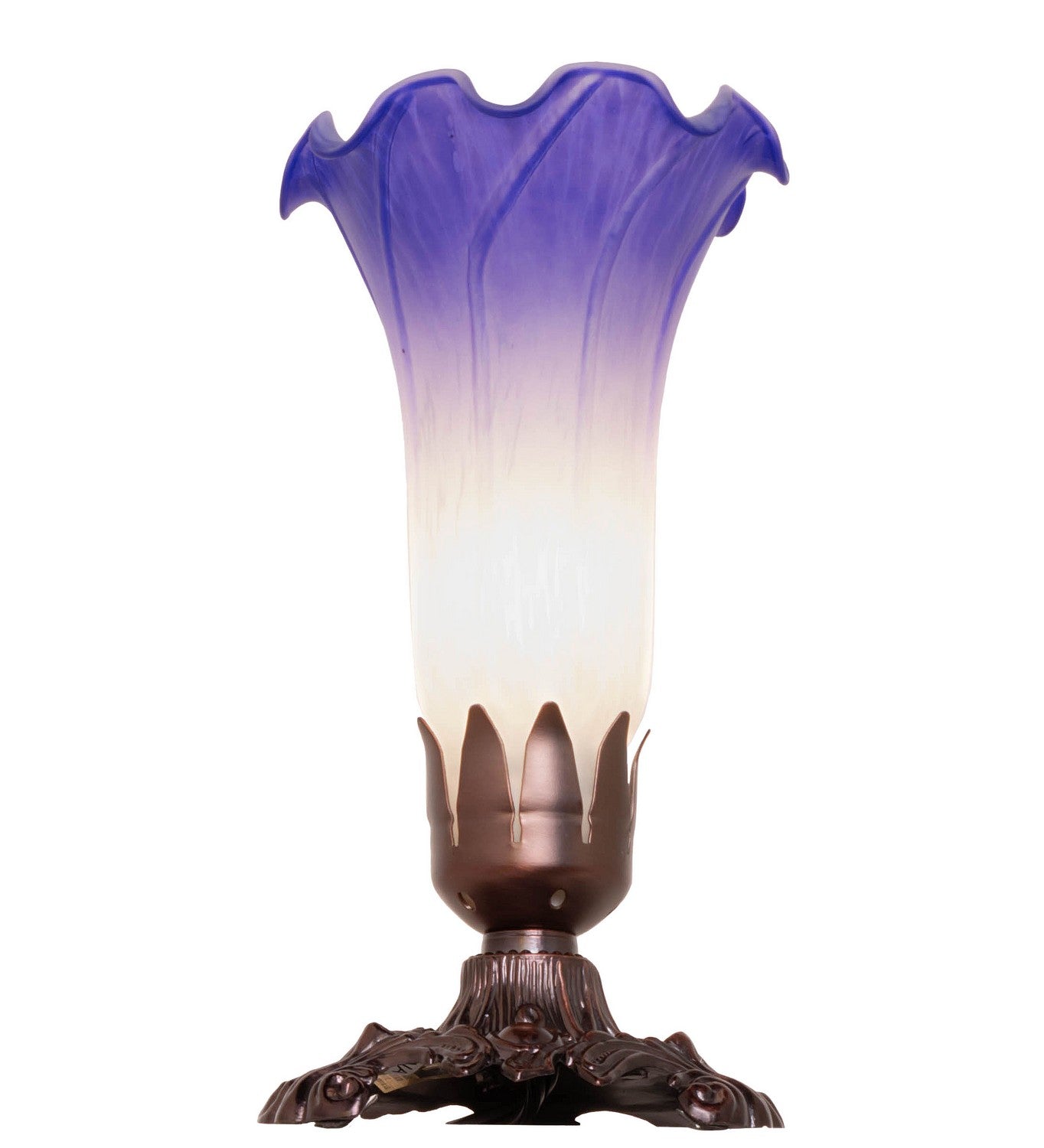 Meyda Tiffany - 231540 - One Light Mini Lamp - Blue/White Pond Lily - Mahogany Bronze