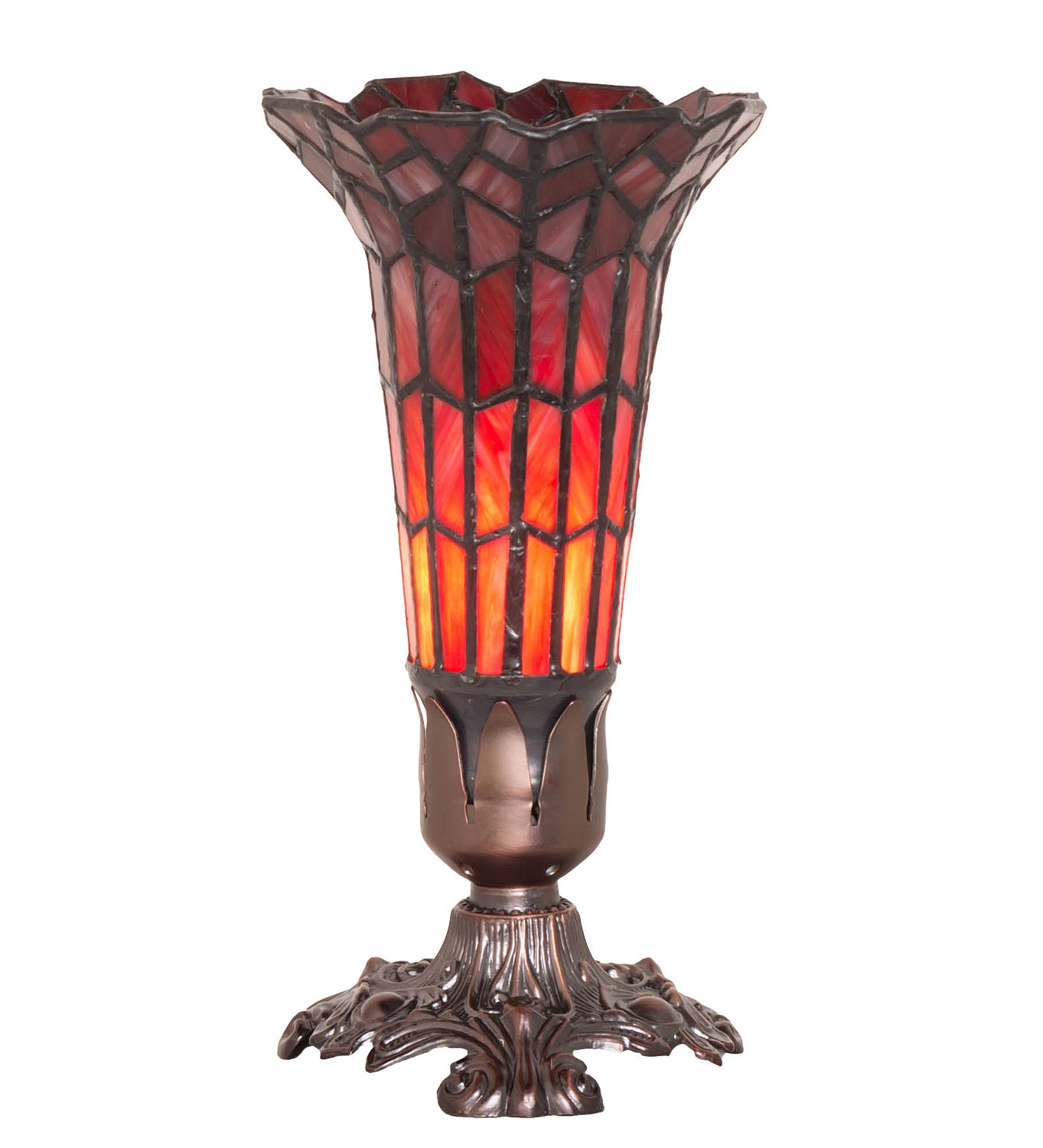 Meyda Tiffany - 239057 - Mini Lamp - Stained Glass Pond Lily - Mahogany Bronze