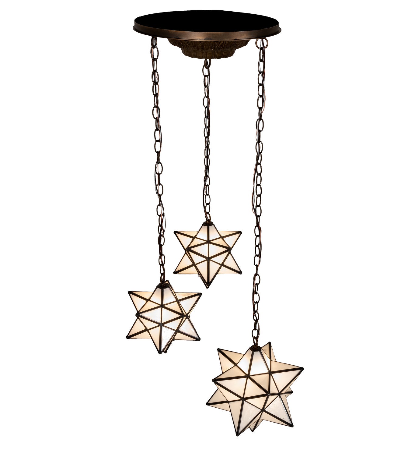 Meyda Tiffany - 239858 - Three Light Pendant - Moravian Star - Antique Copper