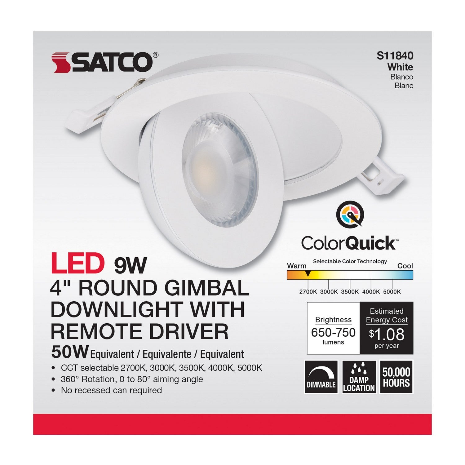 Satco - S11840 - LED Downlight - White