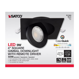 Satco - S11843 - LED Downlight - Black