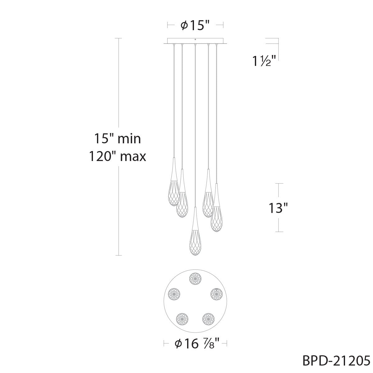 Schonbek Beyond - BPD21205-BK - LED Pendant - Hibiscus - Black