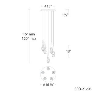 Schonbek Beyond - BPD21205-BK - LED Pendant - Hibiscus - Black