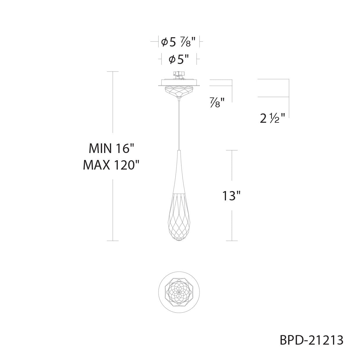 Schonbek Beyond - BPD21213-BK - LED Mini Pendant - Hibiscus - Black