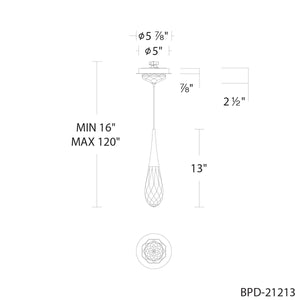 Schonbek Beyond - BPD21213-BK - LED Mini Pendant - Hibiscus - Black