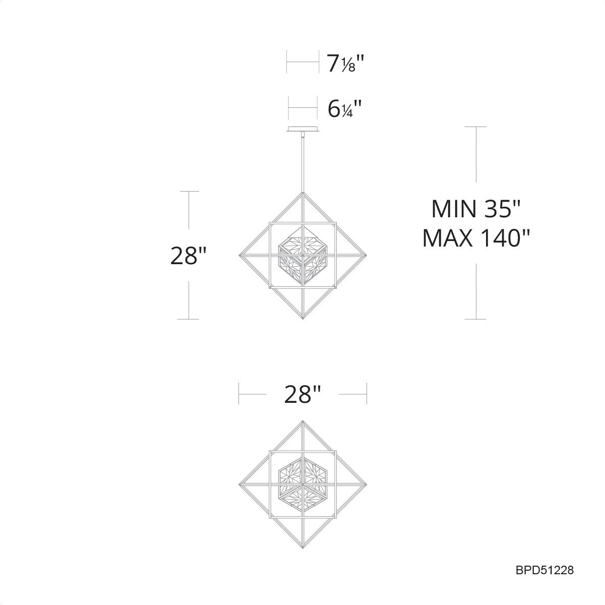Schonbek Beyond - BPD51228-BK - LED Pendant - Heracles - Black