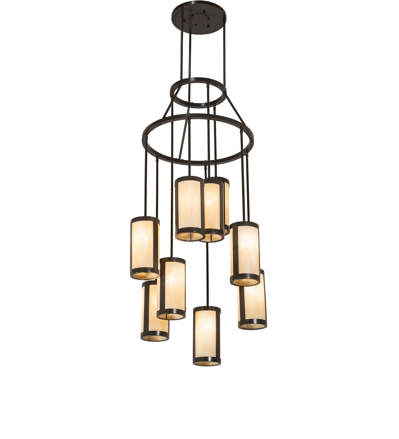 Meyda Tiffany - 246501 - Nine Light Chandelier - Cartier - Timeless Bronze