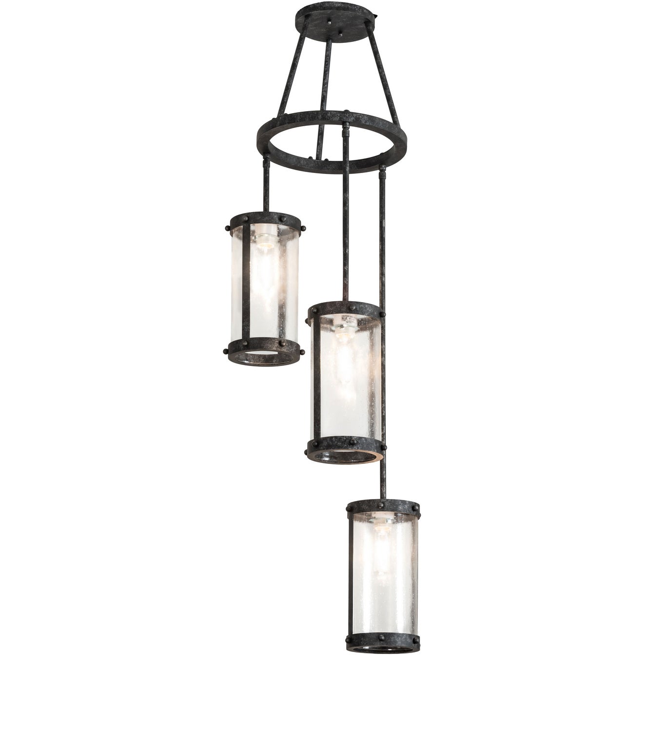 Meyda Tiffany - 246760 - Three Light Chandelier - Cartier - Gunmetal