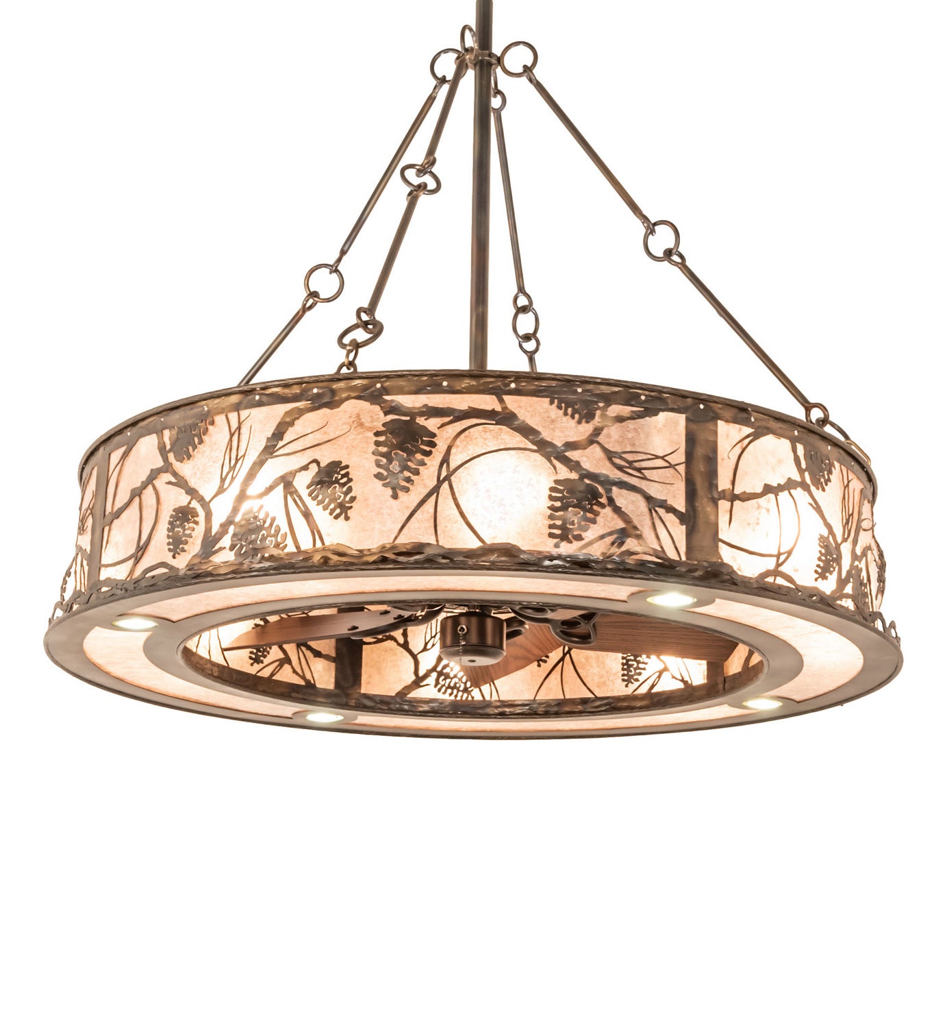 Meyda Tiffany - 247420 - 16 Light Chandel-Air - Whispering Pines - Dark Burnished Antique Copper