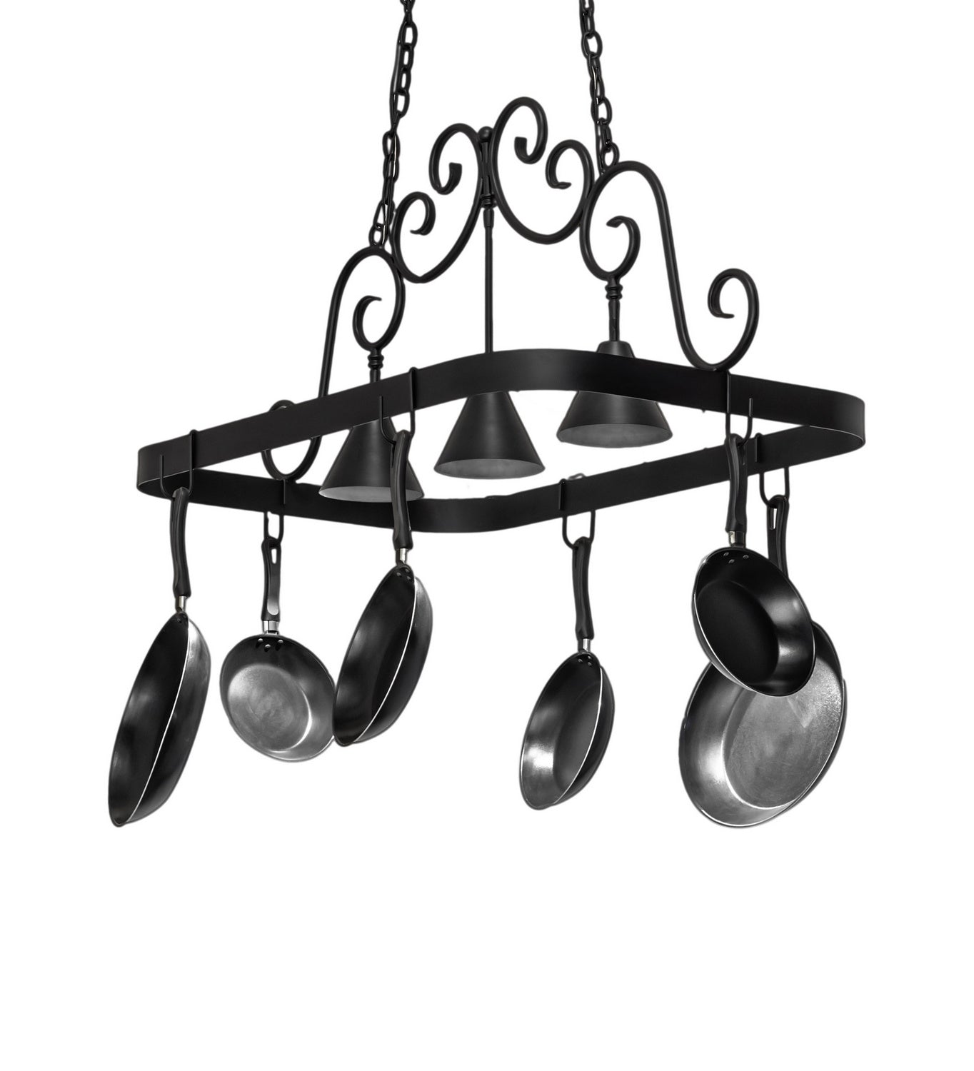 Meyda Tiffany - 247727 - Three Light Pot Rack - Elana - Blackwash