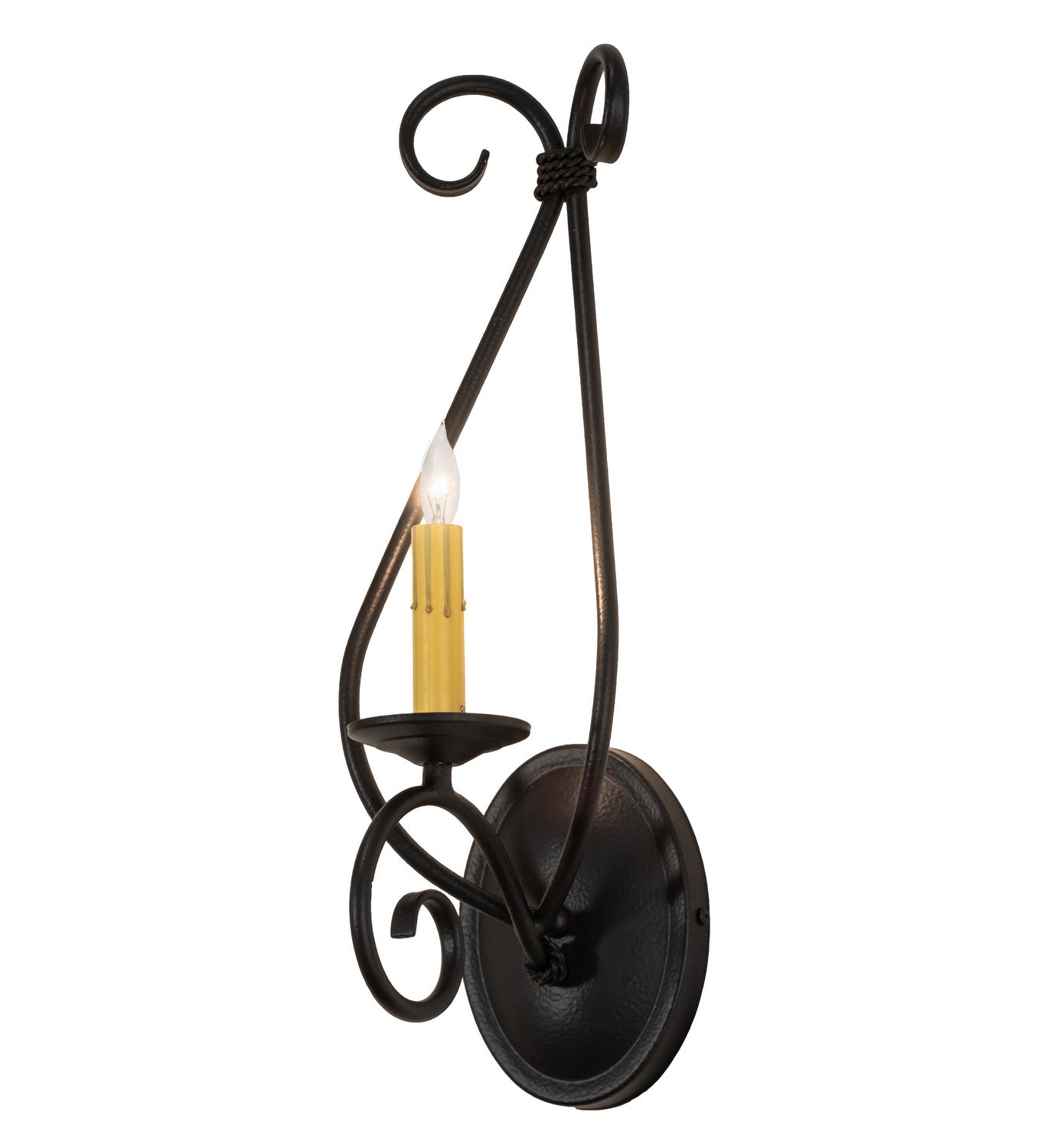 Meyda Tiffany - 247883 - One Light Wall Sconce - Olivia - Black Satin Wrought Iron