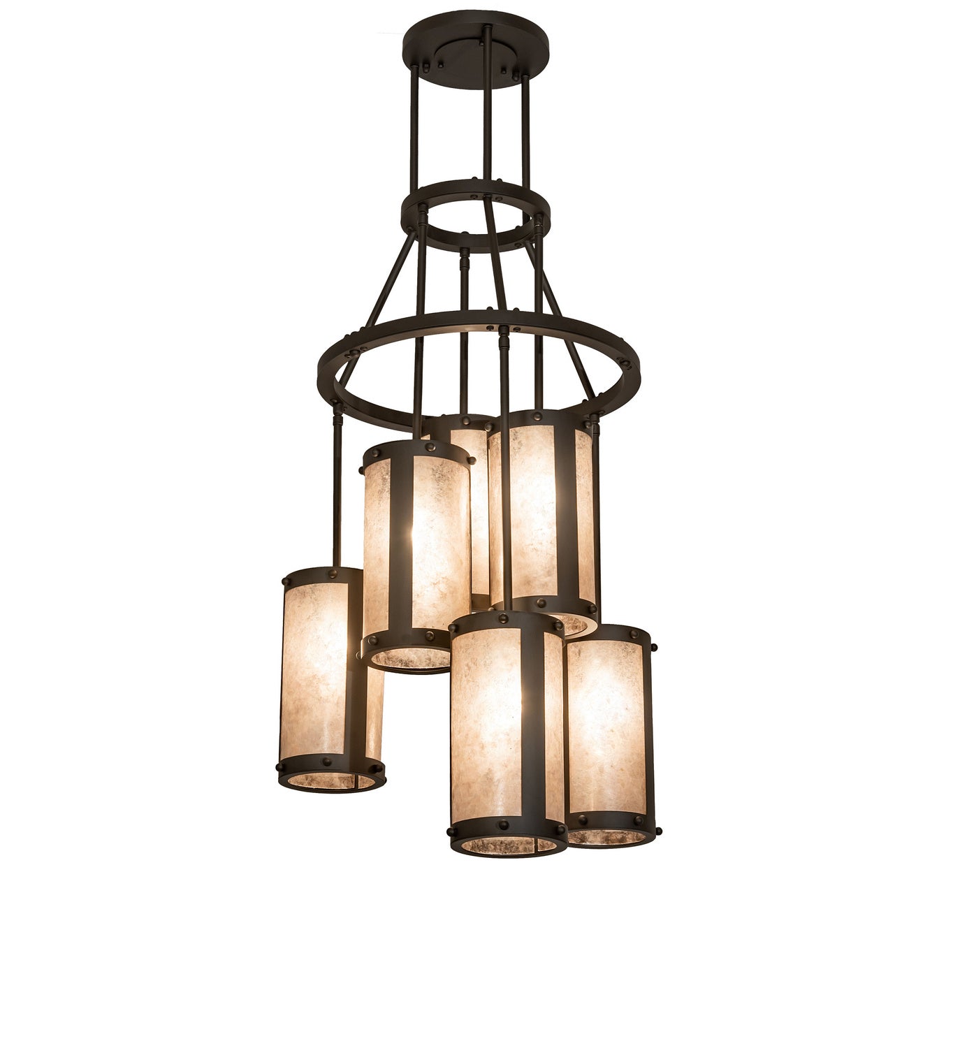 Meyda Tiffany - 248345 - Six Light Chandelier - Cartier - Oil Rubbed Bronze