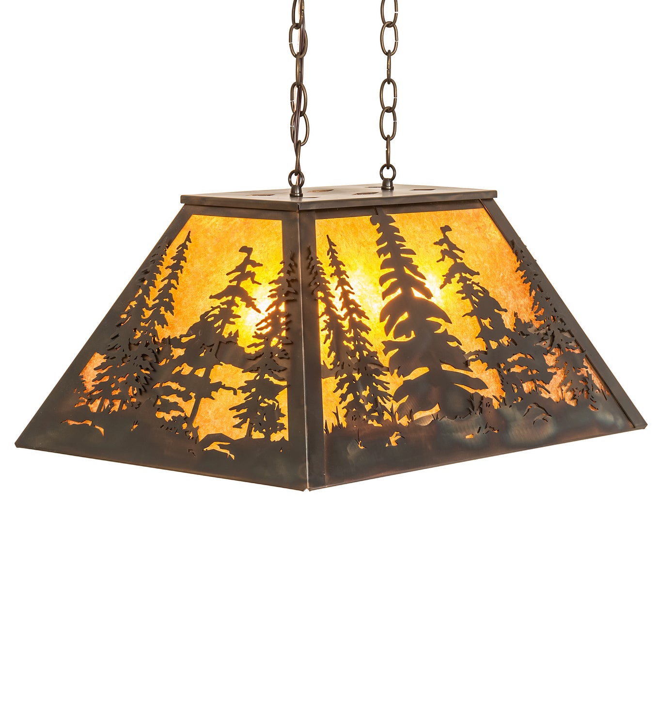 Meyda Tiffany - 248521 - Three Light Pendant - Tall Pines - Dark Burnished Antique Copper