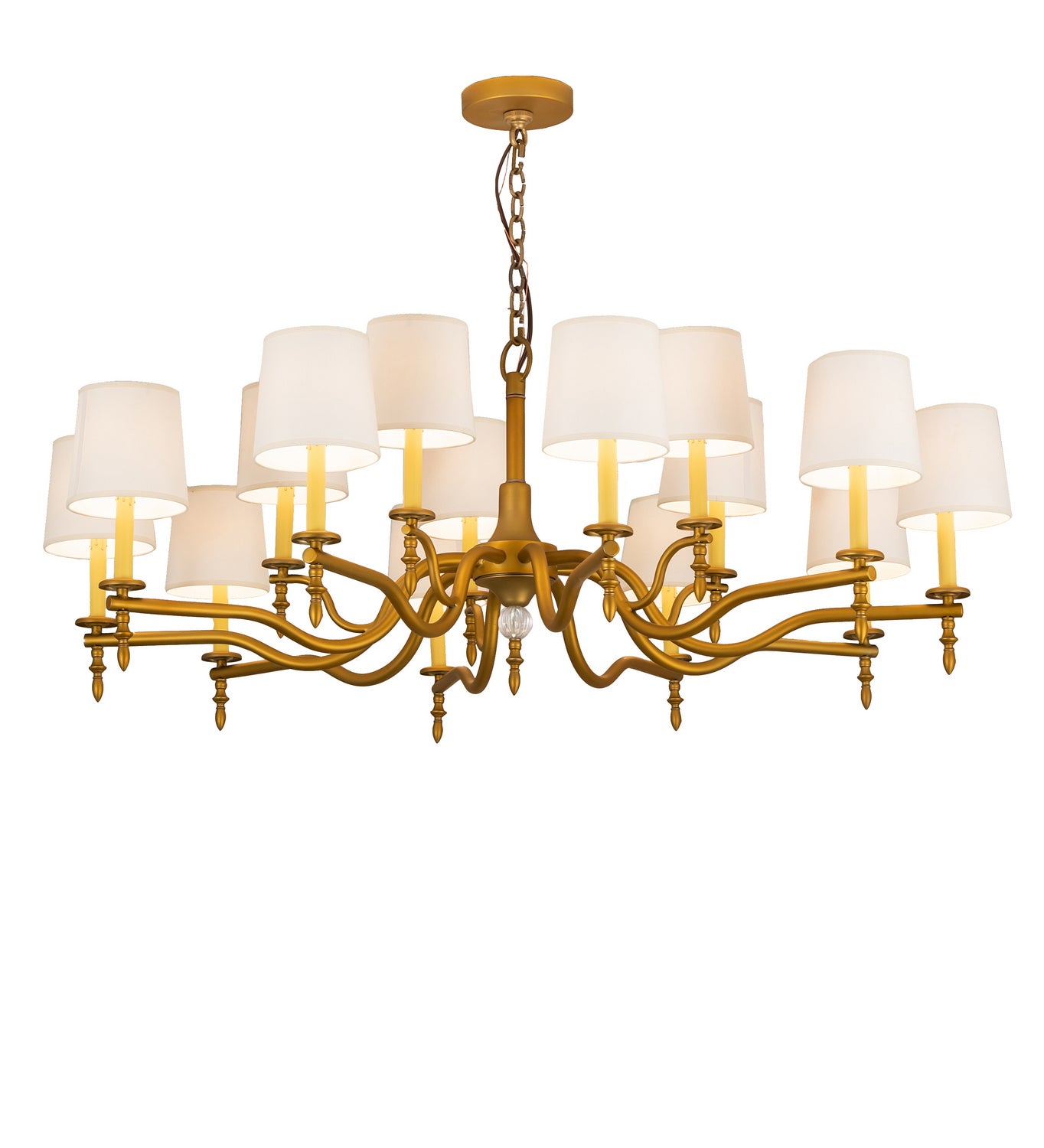 Meyda Tiffany - 249104 - 15 Light Chandelier - Toby - Matte Gold Over Chrome