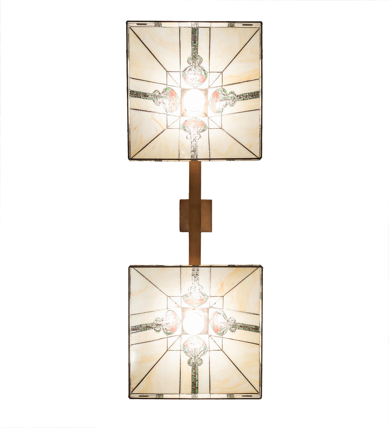 Meyda Tiffany - 250066 - Two Light Island Pendant - Parker Poppy - Craftsman Brown