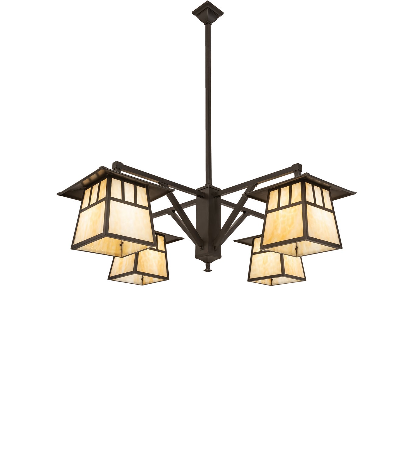 Meyda Tiffany - 250681 - Four Light Chandelier - Stillwater - Craftsman Brown