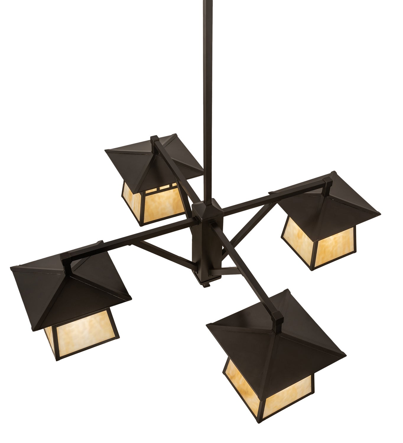 Meyda Tiffany - 250681 - Four Light Chandelier - Stillwater - Craftsman Brown