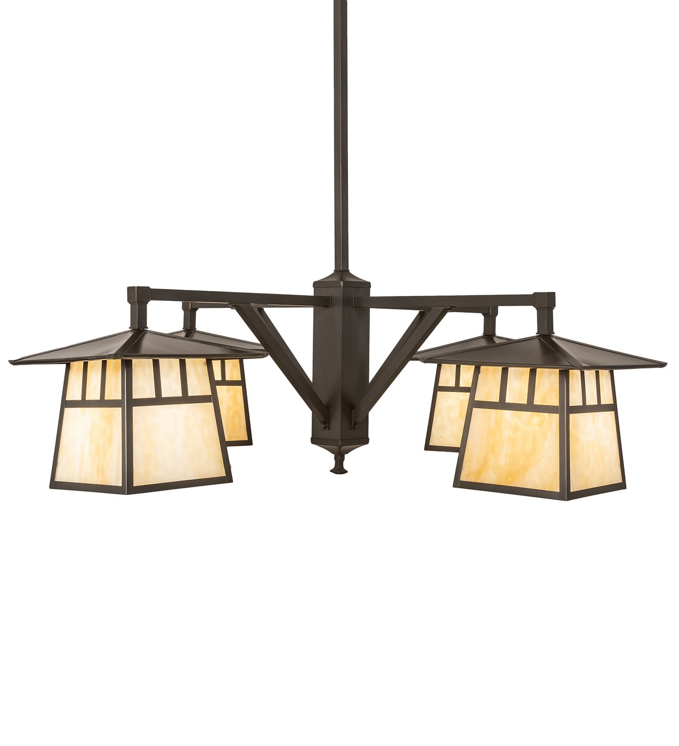 Meyda Tiffany - 250681 - Four Light Chandelier - Stillwater - Craftsman Brown