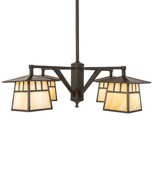 Meyda Tiffany - 250681 - Four Light Chandelier - Stillwater - Craftsman Brown