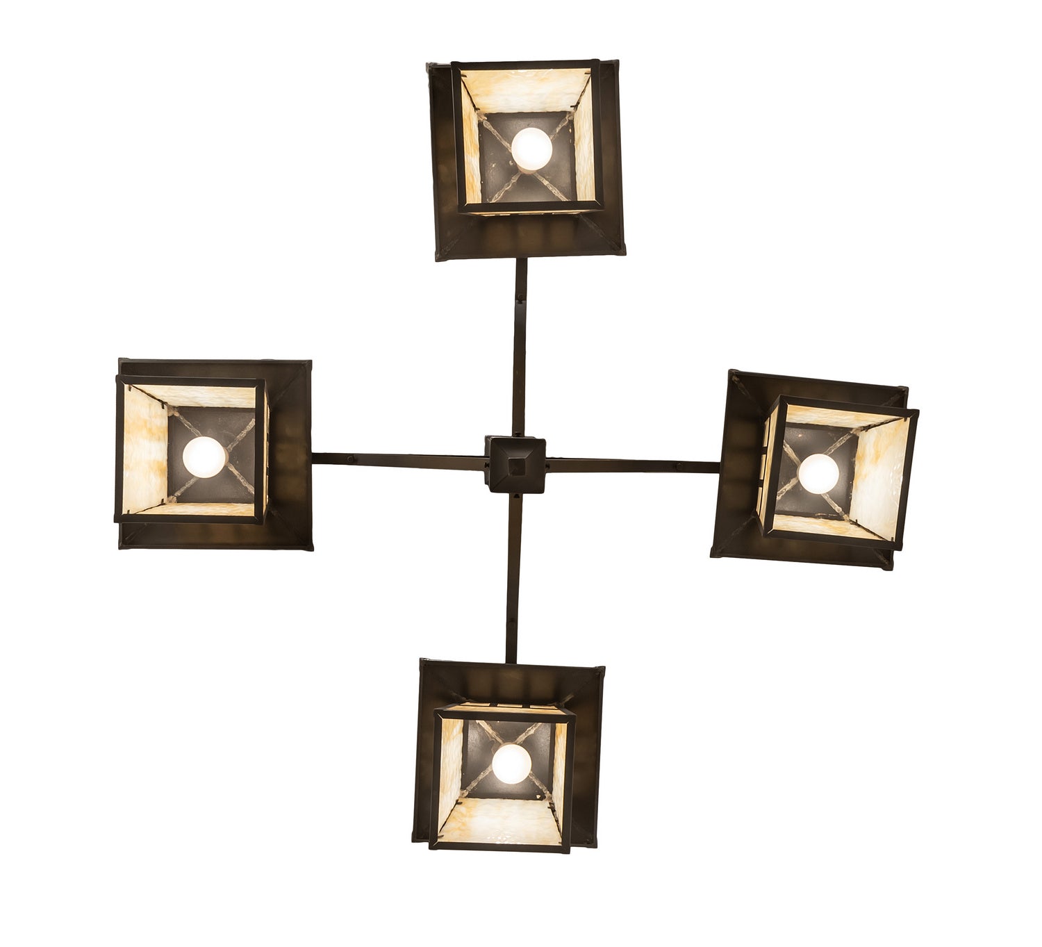 Meyda Tiffany - 250681 - Four Light Chandelier - Stillwater - Craftsman Brown