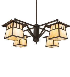 Meyda Tiffany - 250681 - Four Light Chandelier - Stillwater - Craftsman Brown