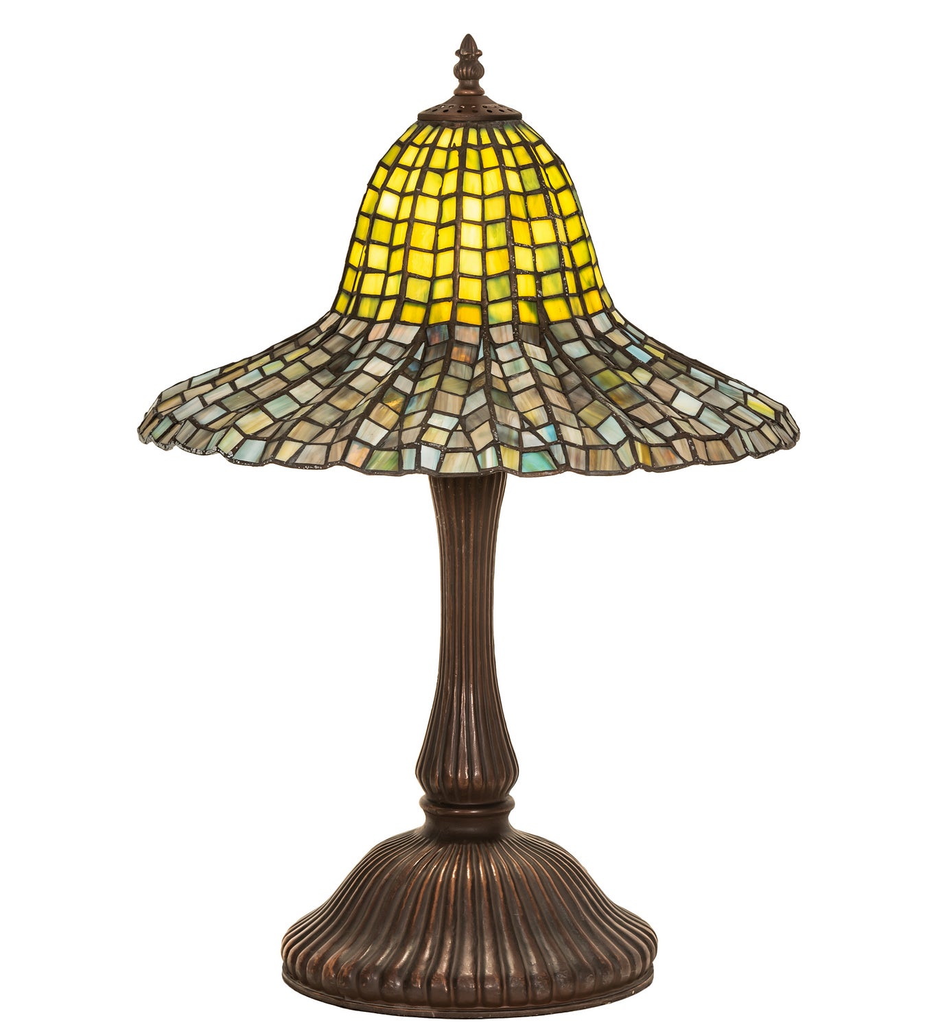 Meyda Tiffany - 49165 - One Light Table Lamp - Tiffany Bell - Mahogany Bronze