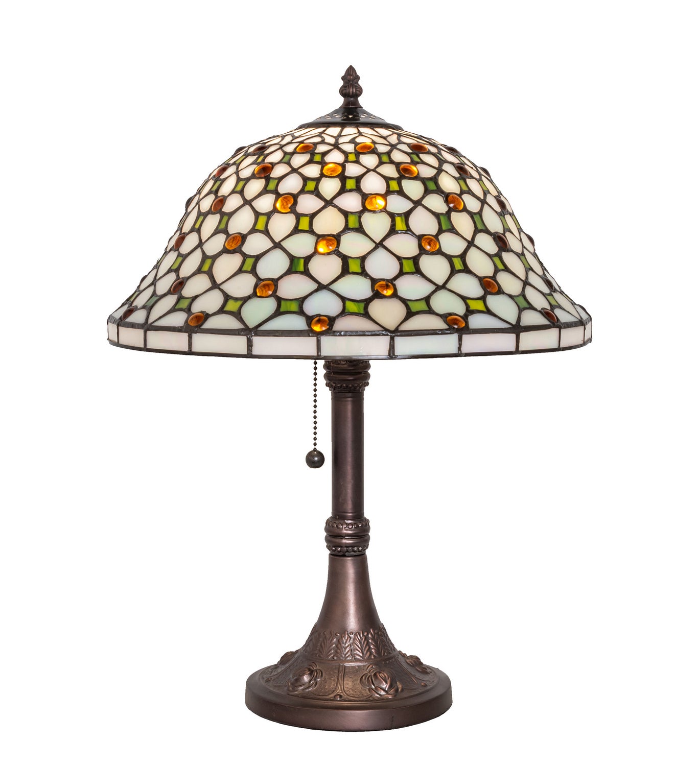 Meyda Tiffany - 251312 - One Light Table Lamp - Diamond & Jewel - Mahogany Bronze