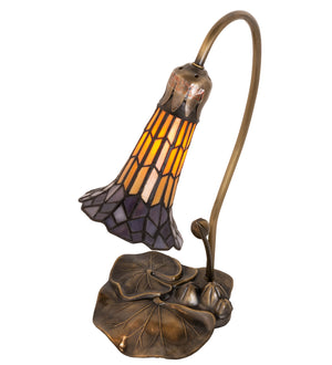 Meyda Tiffany - 251552 - Accent Lamp - Stained Glass Pond Lily - Antique Brass