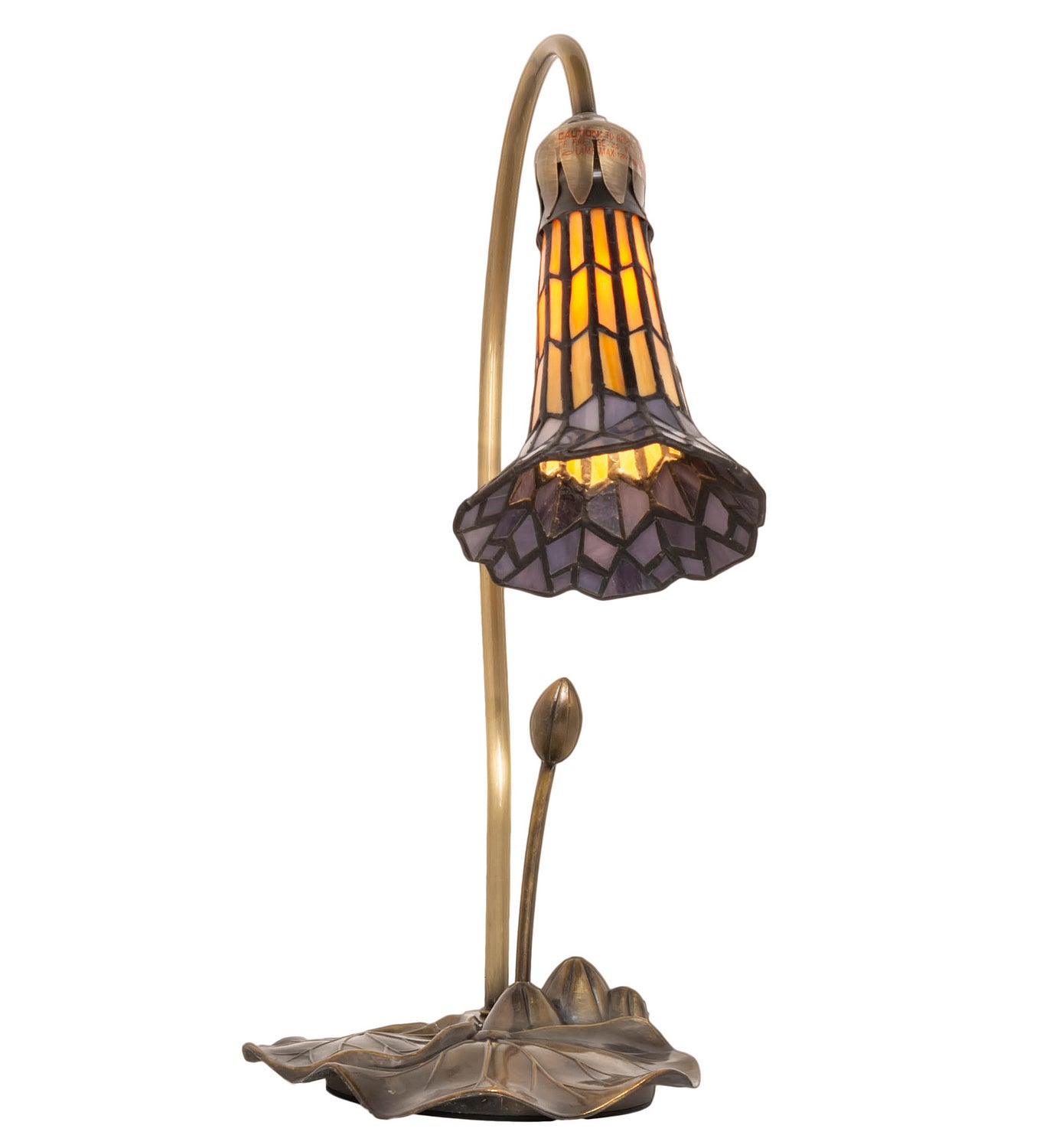 Meyda Tiffany - 251552 - Accent Lamp - Stained Glass Pond Lily - Antique Brass